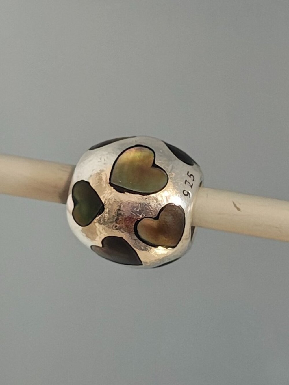 Authentic Pandora Retired Love Me Black Mother of Pearl Charm – 790398MPB
